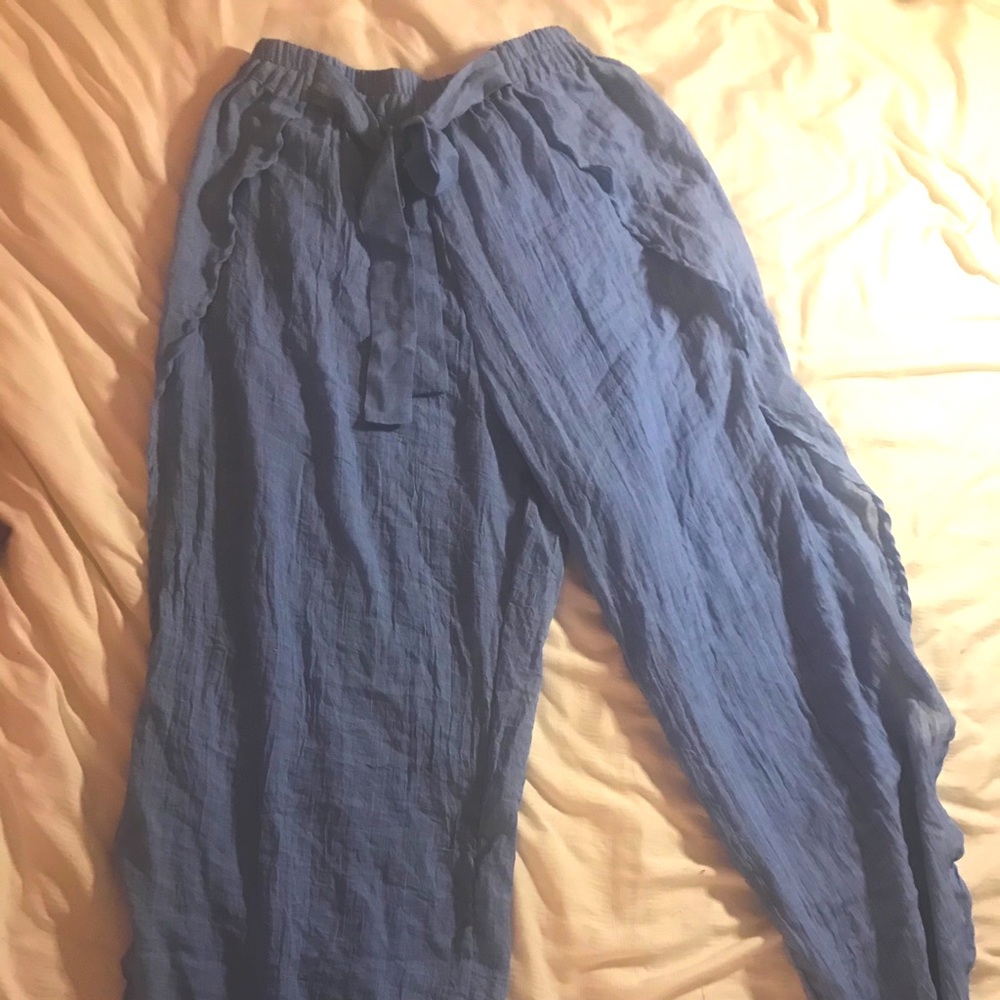 Flowing bathing suit cover up pants